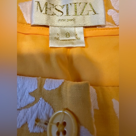 Mestiza New York 10 Malaga Yellow Embroidered Pants Size 8 - Picture 8 of 8